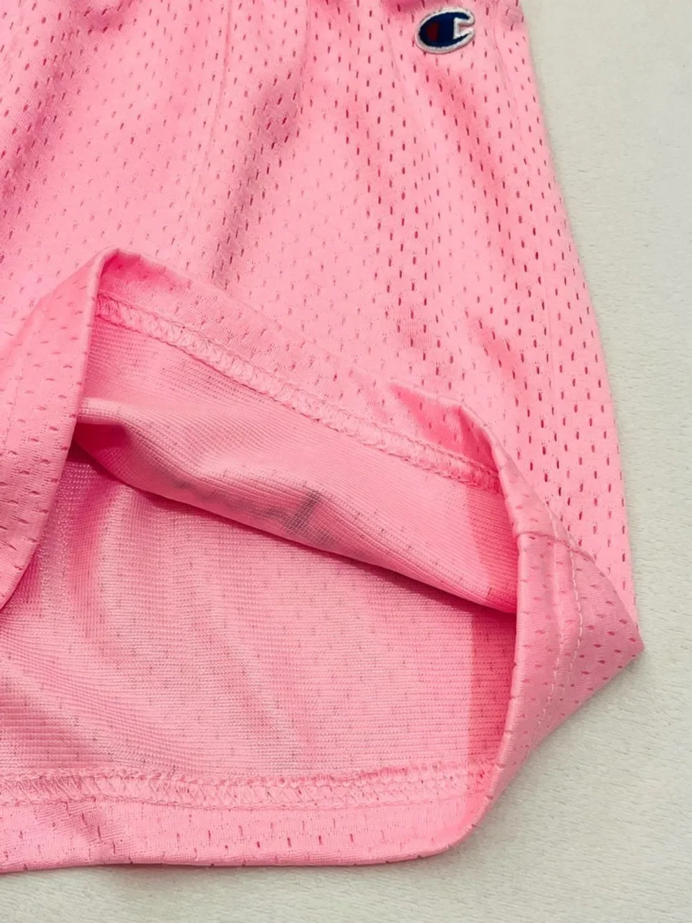 Champion Pink Vibrant Mesh Authentic Athletic Shorts w Script Logo Girls Sz XL